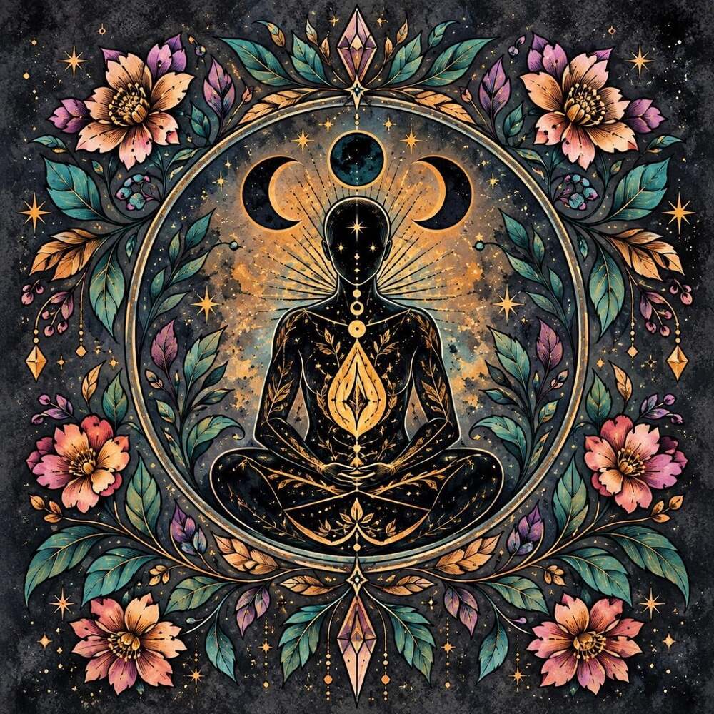 8 X 8 Framed Celestial Meditation Floral 948 F